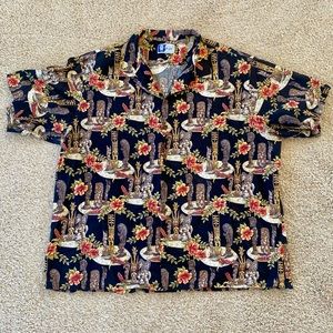❣️sold❣️RJC | Aloha Hawaiian Tiki Floral Shirt 4X see measurements
